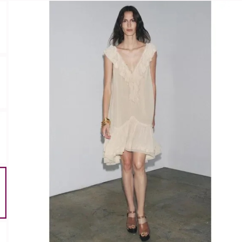 Zara ZW Collection Ruffle Lace Dress NWT